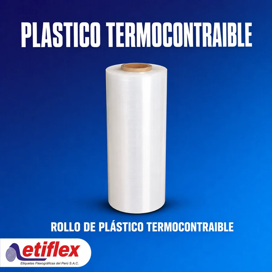 ROLLO DE PLÁSTICO TERMOCONTRAIBLE 20cm x 7.30Kg x 1,332mts x 15 MICRAS