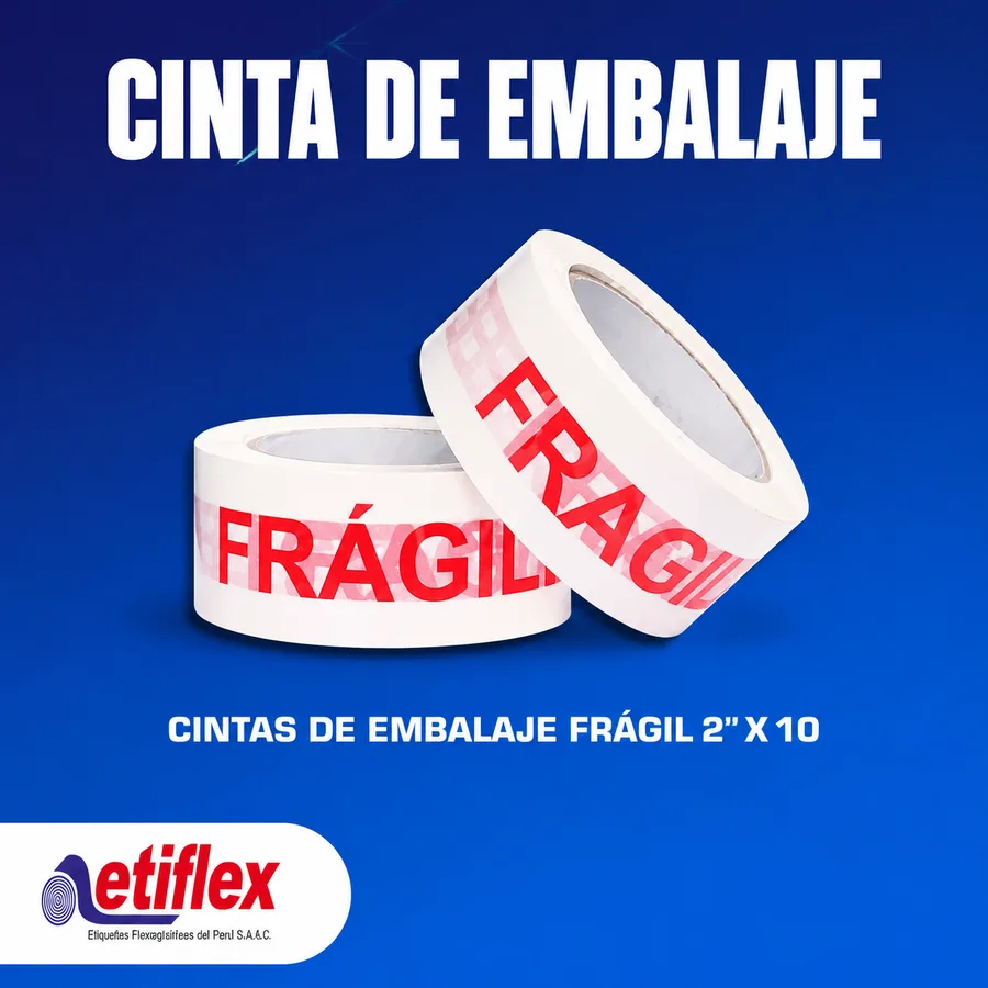 Cintas de embalaje FRÁGIL 2'' x 100 yardas / Caja x72 unid