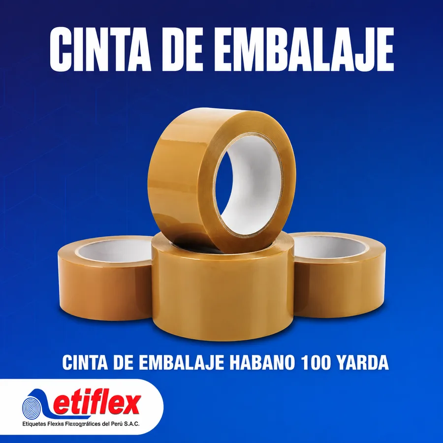 Cinta de Embalaje Habano 100 Yardas – Caja x72 Unidades