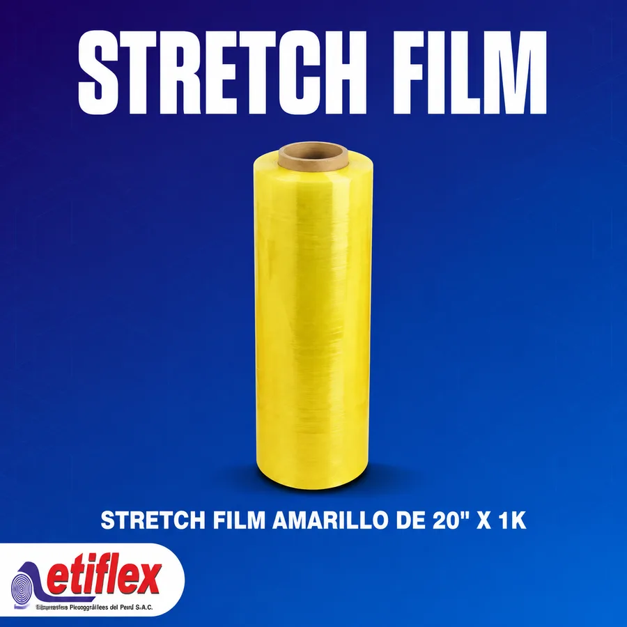 Stretch Film Amarillo De 20'' X 1Kg Altura 50cm - Caja X4 Unid