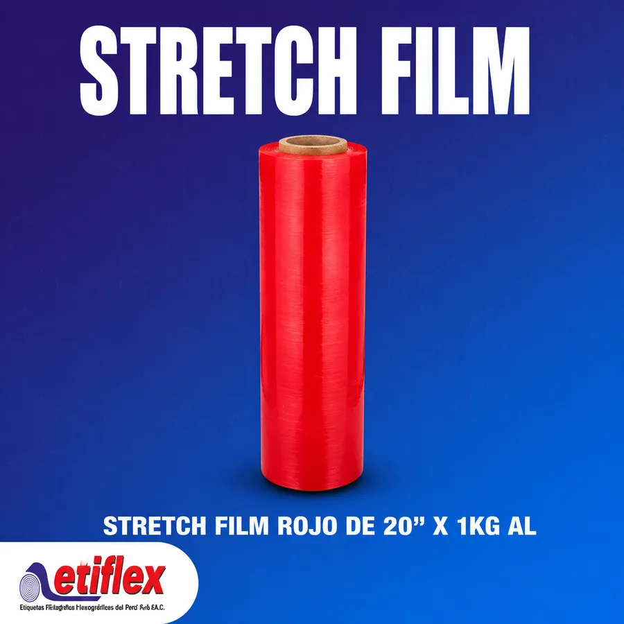 Stretch Film Rojo De 20'' X 1Kg Altura 50cm - Caja X4 Unid