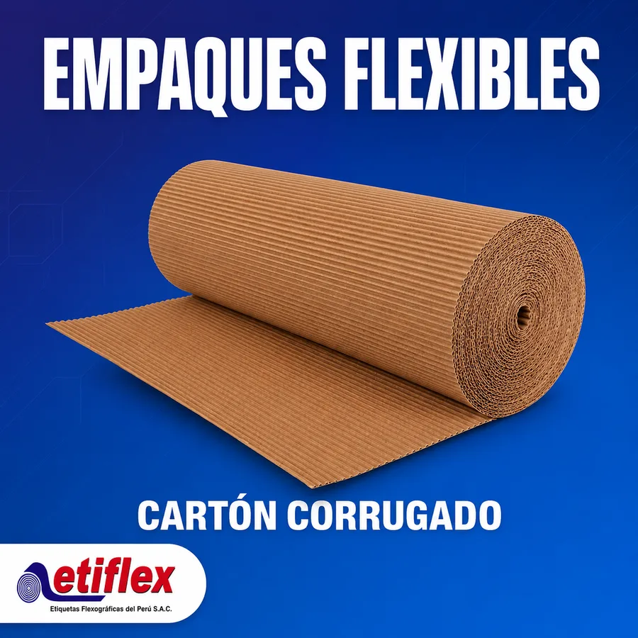 Cartón Corrugado – Rollo 150 cm Alto x 115 m Largo, Ø 75 cm, 50 kg, Grosor 2 mm