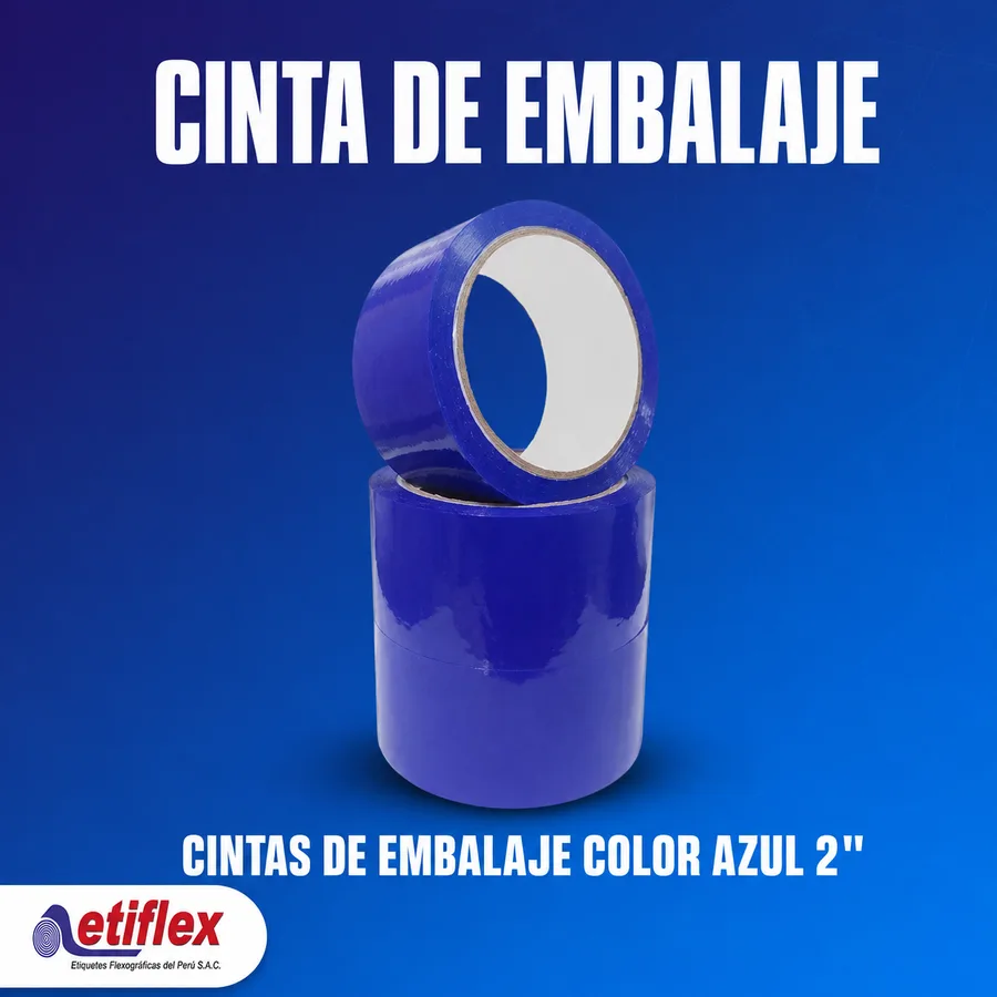 Cintas De Embalaje Color Azul 2'' X 60 Yardas / Caja X72 Unid