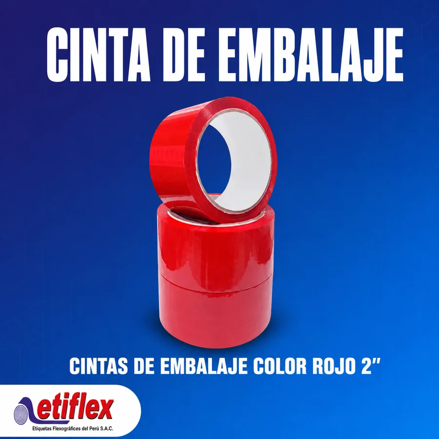 Cintas De Embalaje Color Rojo 2'' X 60 Yardas / Caja X72 Unid
