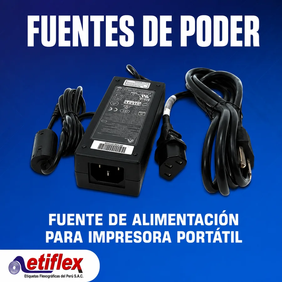 FUENTE DE ALIMENTACIÓN PARA IMPRESORA PORTÁTIL DE ETIQUETAS ZEBRA ZQ511