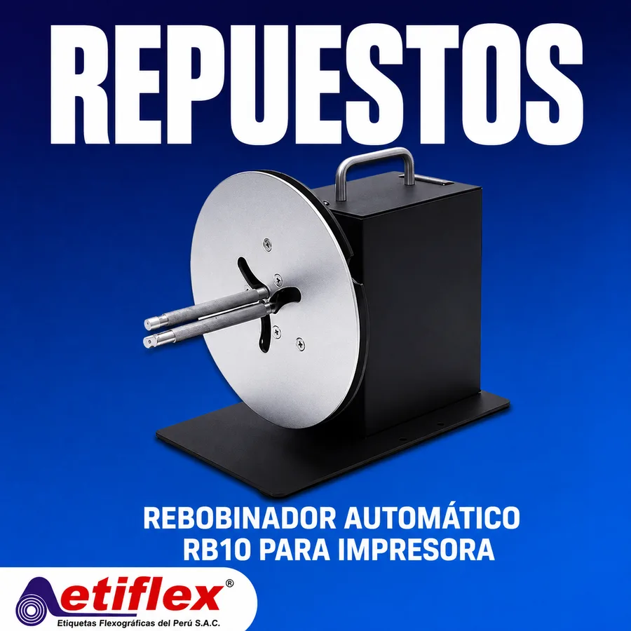 REBOBINADOR AUTOMÁTICO RB10 PARA IMPRESORA DE ETIQUETAS AUTOADHESIVAS