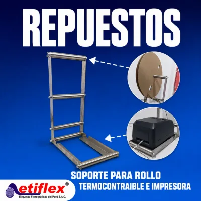 SOPORTE PARA ROLLO TERMOCONTRAIBLE E IMPRESORA TÉRMICA