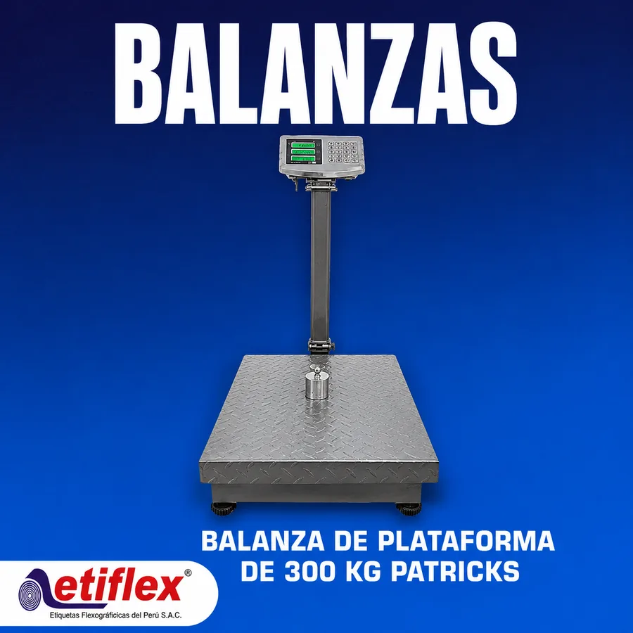 Balanza de Plataforma de 300 kg Patricks – Ideal para uso industrial y comercial