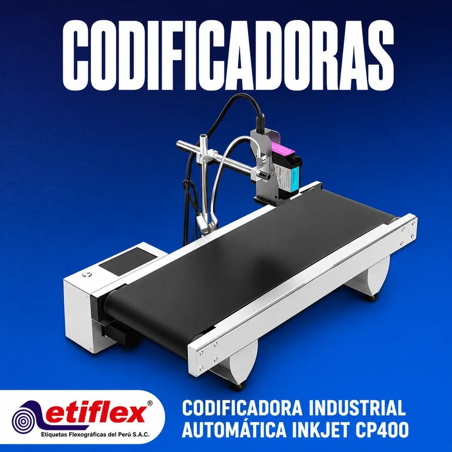 CODIFICADORA INDUSTRIAL AUTOMÁTICA INKJET CP400 CON FAJA TRANSPORTADORA