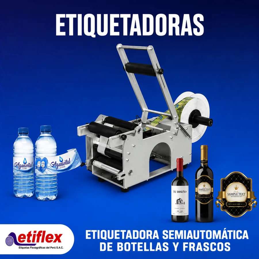 Etiquetadora Semiautomática de botellas y frascos