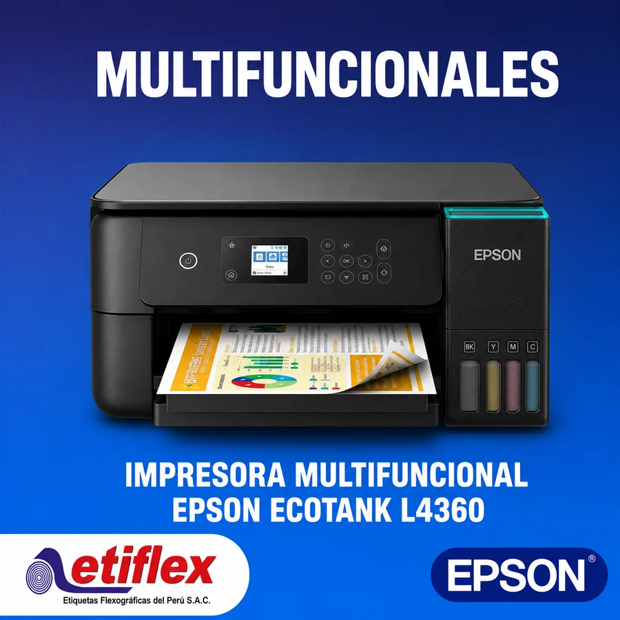 Impresora Multifuncional Epson EcoTank L4360 – Wi-Fi, Doble Cara Automática