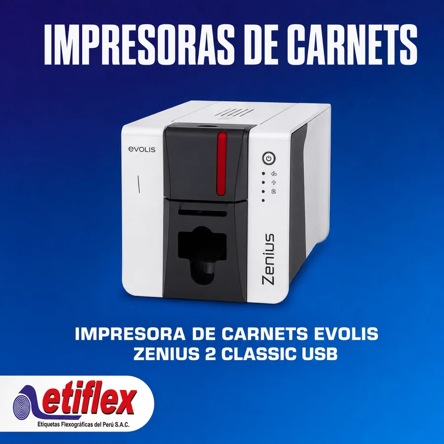 Impresora de Carnets Evolis Zenius 2 Classic USB – Impresión Profesional de Tarjetas PVC
