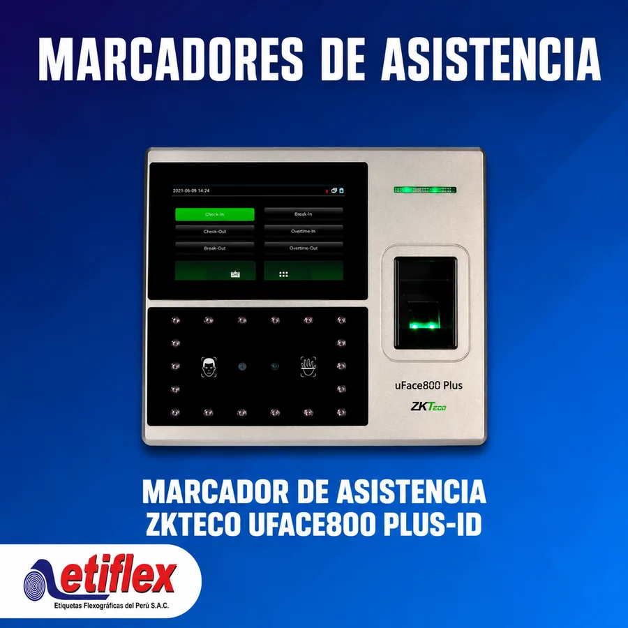 MARCADOR DE ASISTENCIA ZKTeco UFACE800 Plus-ID