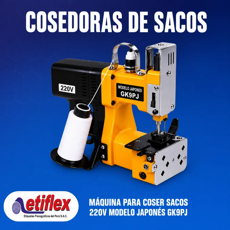 Máquina para Coser Sacos 220V Modelo Japonés GK9PJ | Industrial Portátil