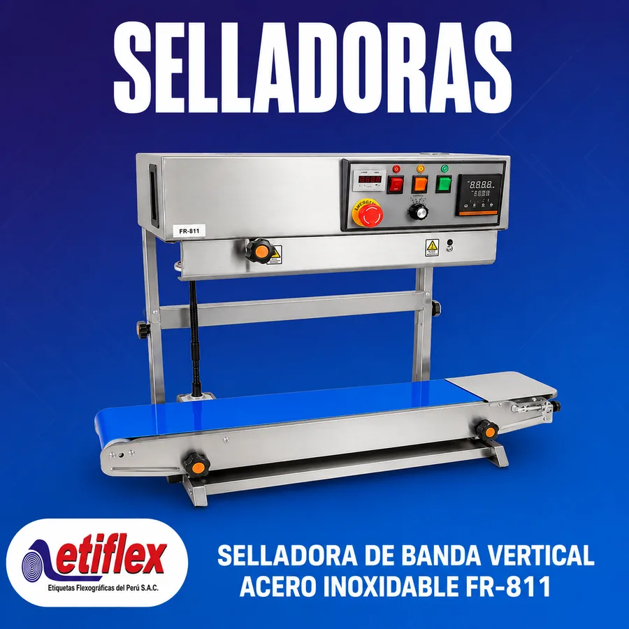 SELLADORA DE BANDA VERTICAL ACERO INOXIDABLE FR-811