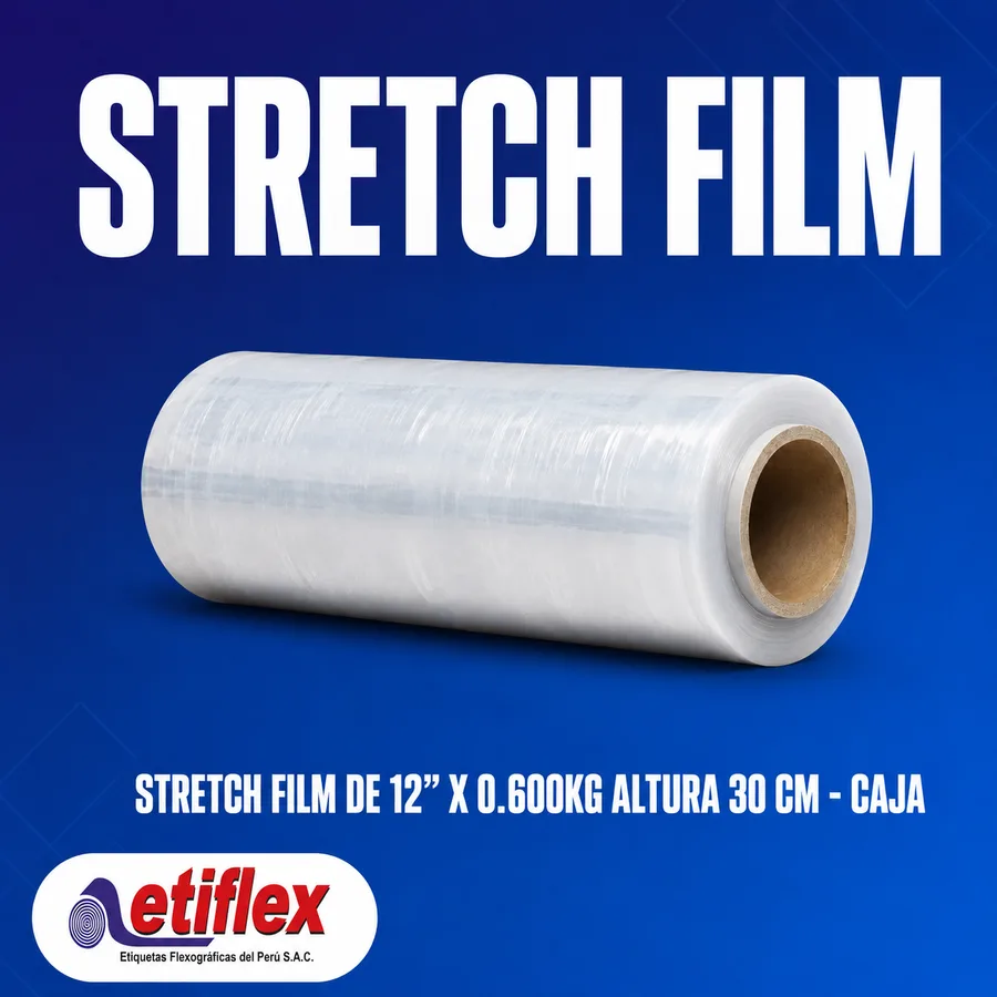 Stretch Film de 12'' x 0.600kg Altura 30 cm - Caja x4 unid