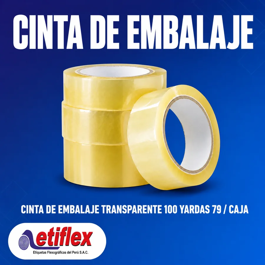 Cinta de embalaje transparente 100 yardas (79) / Caja x72 unid