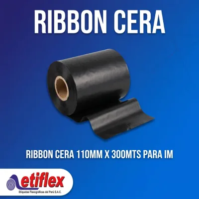 Ribbon Cera 110mm x 300mts para impresoras de etiquetas