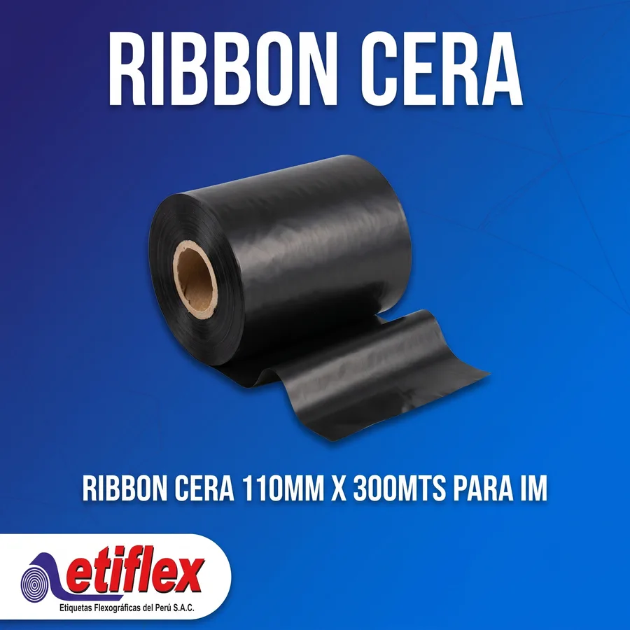 Ribbon Cera 110mm x 300mts para impresoras de etiquetas