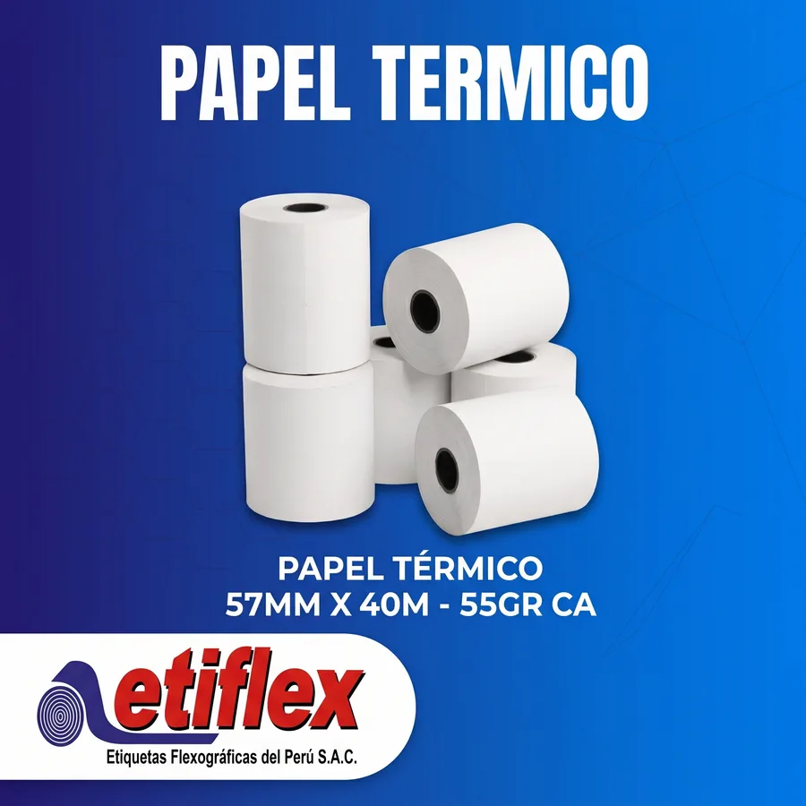 Papel Térmico 57mm x 40m - 55Gr caja de 100 unidades (CONTÓMETRO)