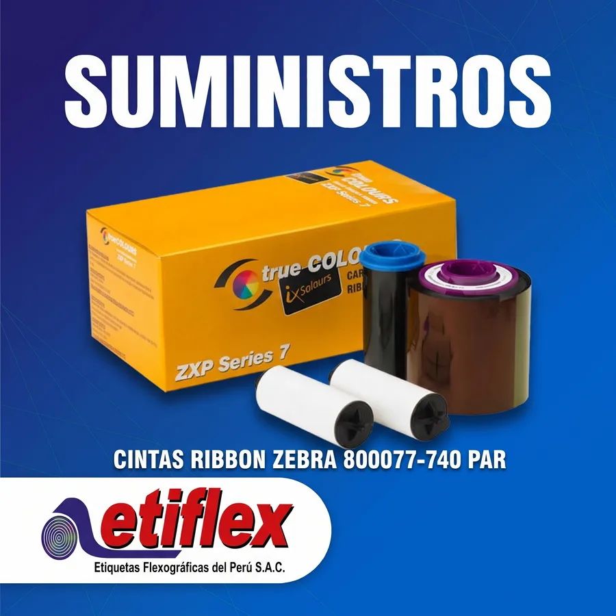 Cintas Ribbon Zebra 800077-740 para impresoras industriales de carnets ZXP72 y ZXP74