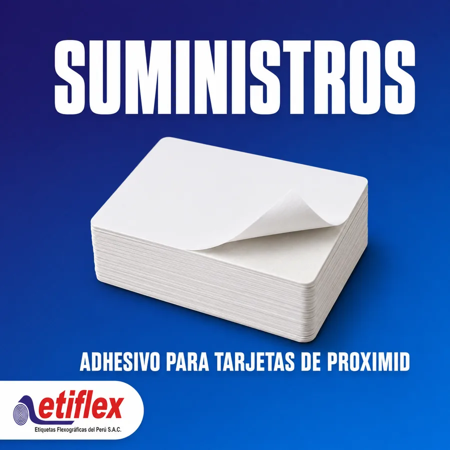 ADHESIVO PARA TARJETAS DE PROXIMIDAD DE PVC / PQTE DE 500 UND