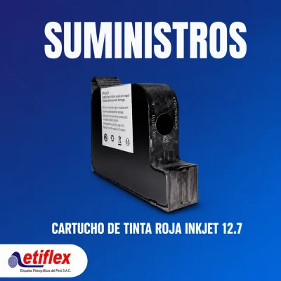 Cartucho de Tinta Roja INKJET 12.7mm de Secado Rápido para Codificadora