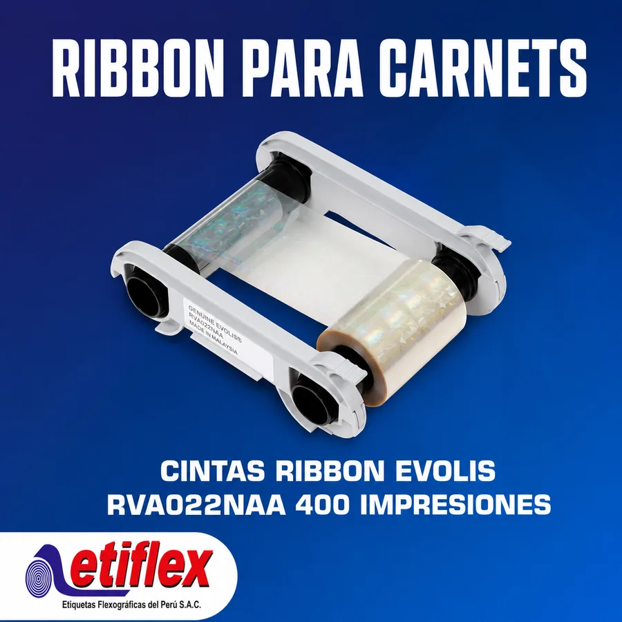 Cintas Ribbon Evolis RVA022NAA 400 impresiones para Zenius y Primacy