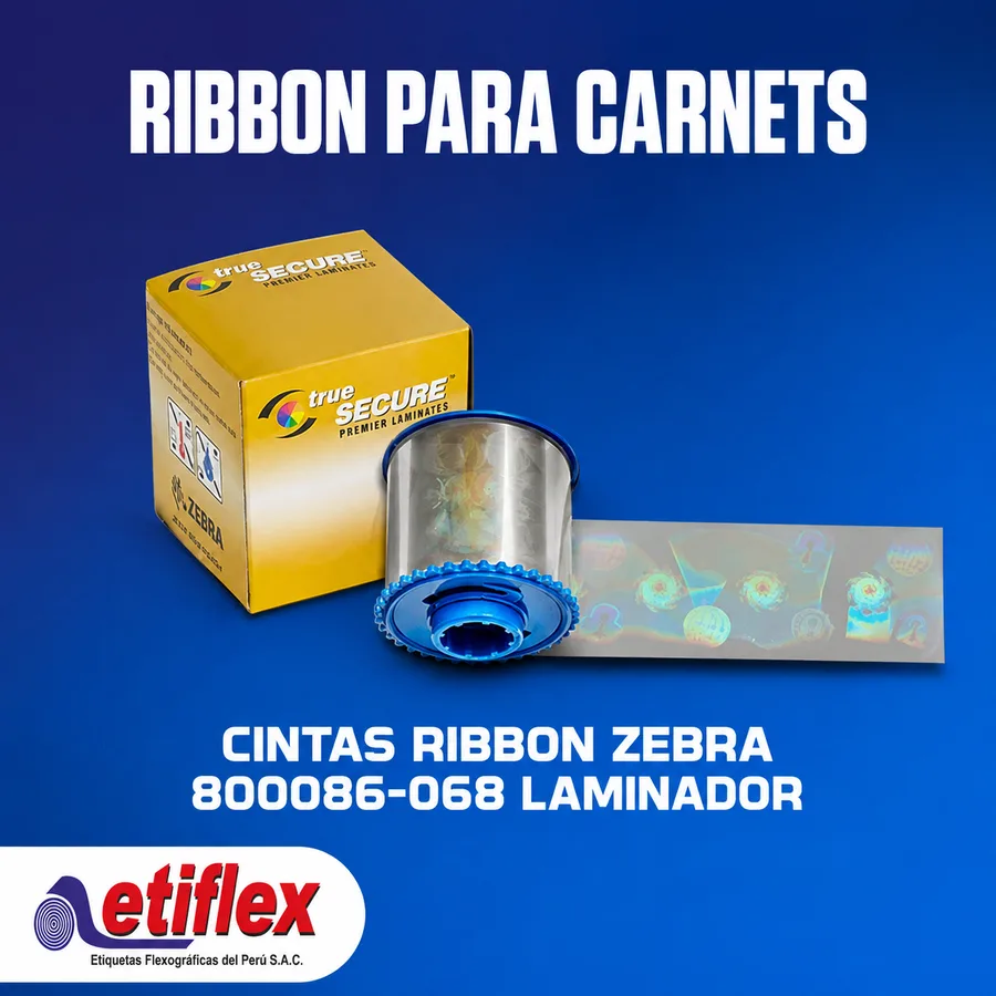 Cintas Ribbon Zebra 800086-068 Laminador Holográfico Para Impresoras De Carnets Zebra ZXP Series 7