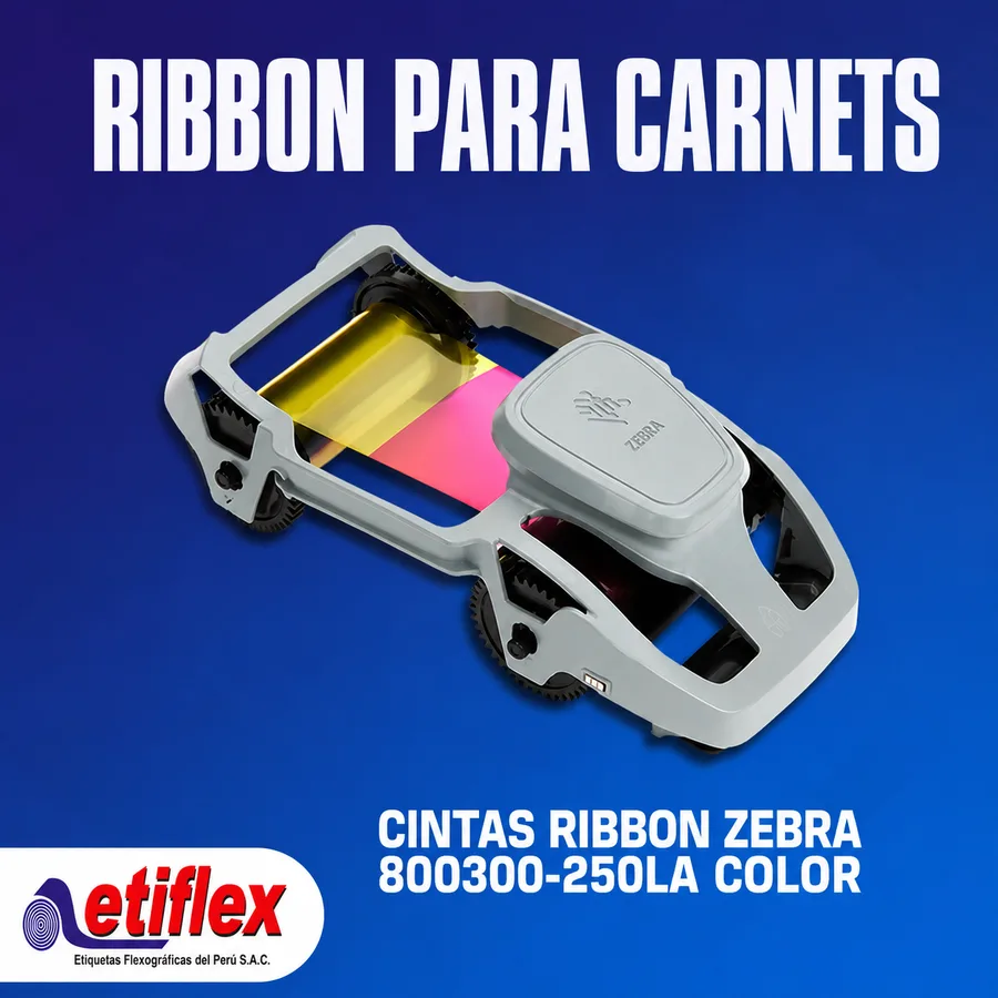 Cintas Ribbon Zebra 800300-250LA Color para impresoras de carnets Zebra ZC100 y ZC300