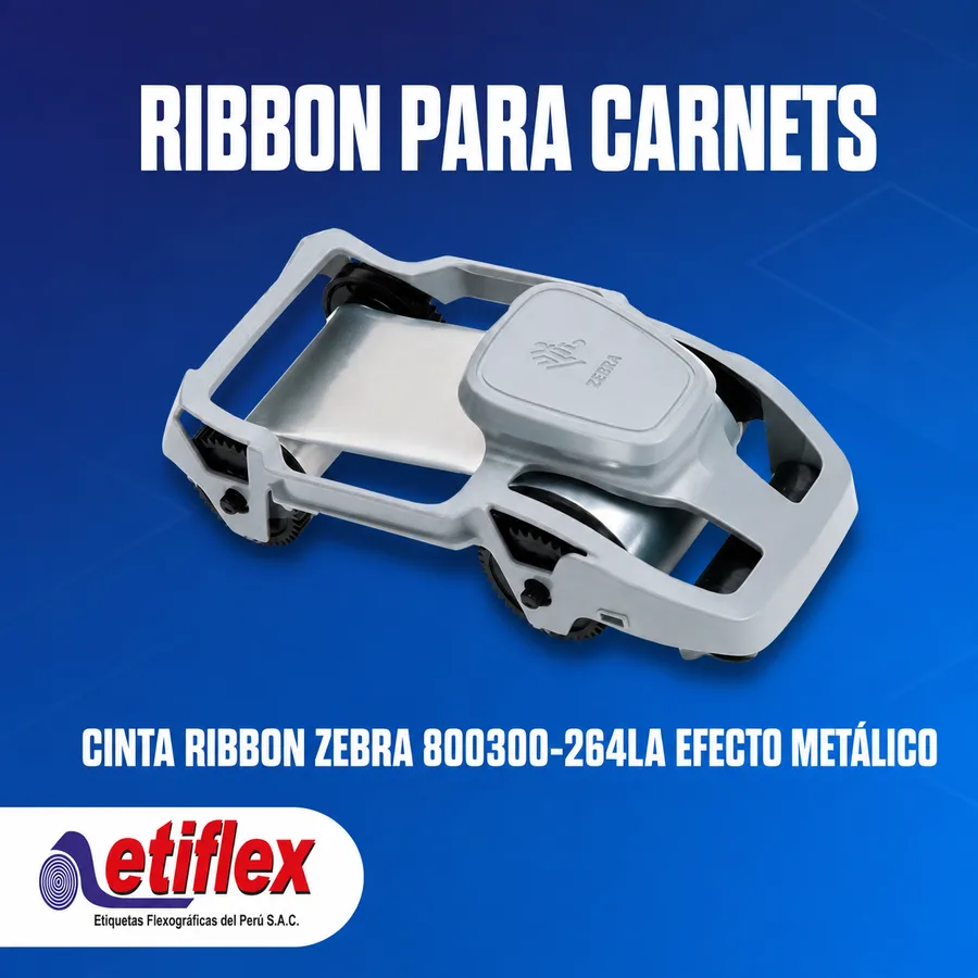 Cinta Ribbon Zebra 800300-264LA Efecto Metálico para impresoras de carnets Zebra ZC300