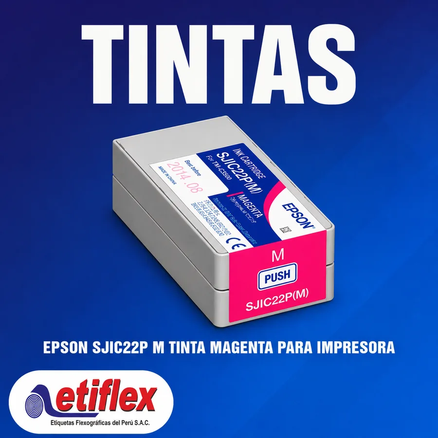 Epson SJIC22P (M) Tinta Magenta Para Impresora de Etiquetas Epson TM-C3500