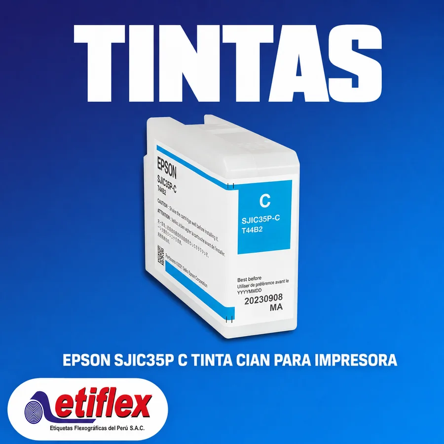 Epson SJIC35P (C) Tinta Cian Para Impresora de Etiquetas Epson CW-C6000
