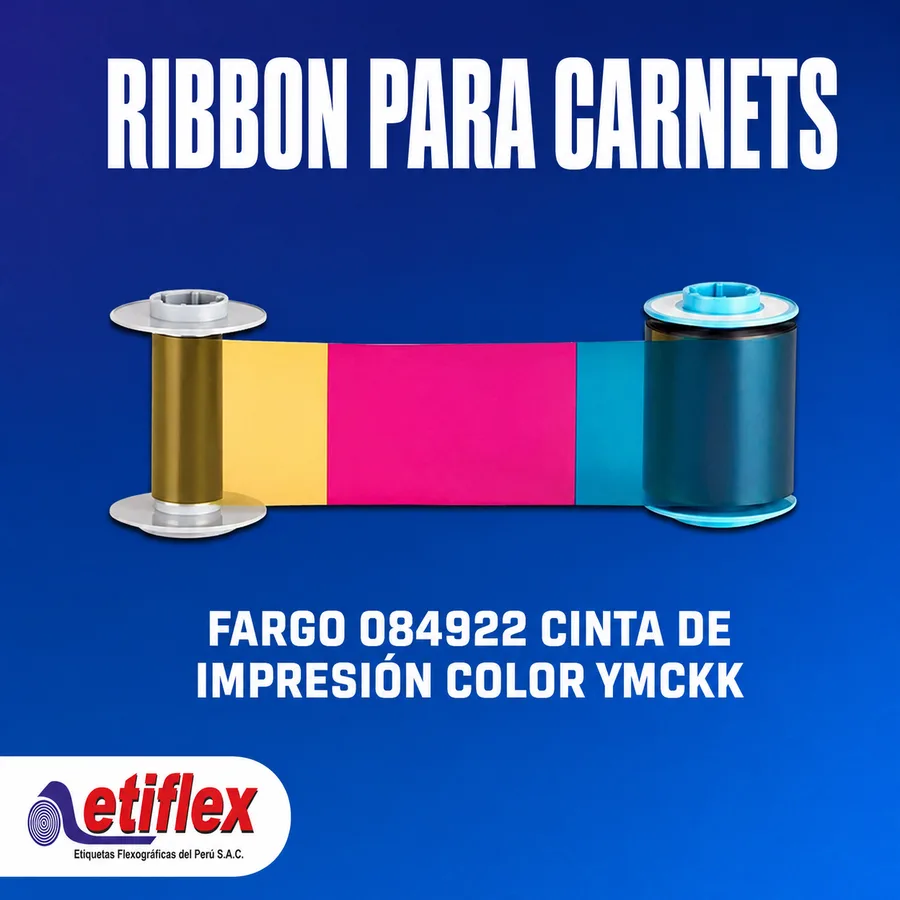 Fargo 084922 Cinta de Impresión Color YMCKK – 600 Impresiones de Alta Calidad